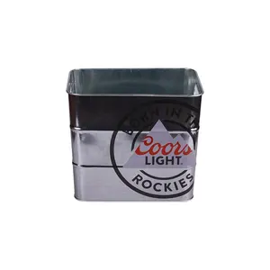 Caja <span class=keywords><strong>de</strong></span> Metal Rectangular para Hielo, Cubeta <span class=keywords><strong>de</strong></span> Metal para Cerveza, Lata <span class=keywords><strong>Galvanizada</strong></span>, en Promoción - Product Image 1