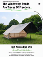Tente de camping gonflable 6,3 m² avec auvent détachable, colonne d'air en PVC, tissu Oxford 300D, imperméable 3000MM pour le camping, vente en gros