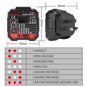 MAYILON HT106D EU Version Socket <strong>Tester</strong> LED Plug with <strong>RCD</strong> and GFCI Ground Wire Live Neutral Line test Socket <strong>Tester</strong> - Product Image 1