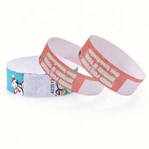Hot Sale Event <b>Rainbow</b> Logo Waterproof Paper Decor <b>Bracelet</b> Custom Disposable Tyvek Wristband - Product Image 5