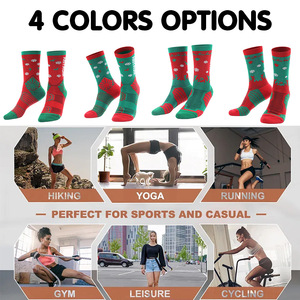 Calcetines navideños para mujer, calcetines de media pantorrilla de algodón térmico con patrón de copo de nieve rojo y verde para uso en otoño e invierno - Product Image 2