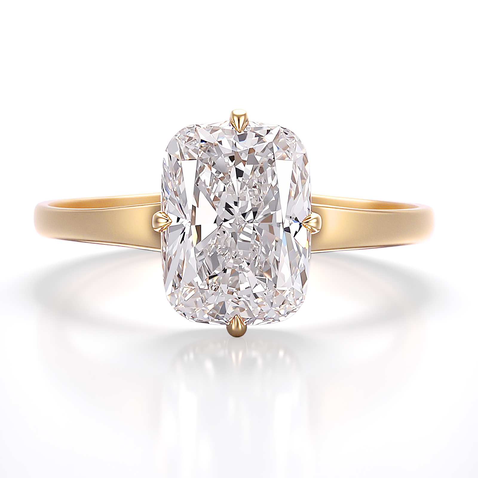 Real solid 18k gold lab diamond ring