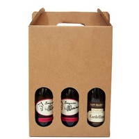 Boîte à vin rouge, emballage pour 3 bouteilles, coffret cadeau, carton pour bière, boîtes à vin en carton de luxe pour l'expédition