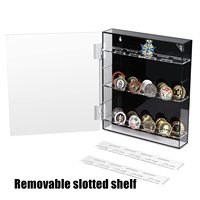 Présentoir mural en acrylique transparent à 5 niveaux pour pièces de monnaie, boîte de rangement personnalisée pour pièces de monnaie de collection