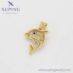 X000810371 XUPING Pendentifs Dauphin en Acier Inoxydable Plaqué Or 14K avec Zircon Cubique, Bijoux Océan Scintillants pour Femme, Pendentifs Quotidiens - Product Image 6