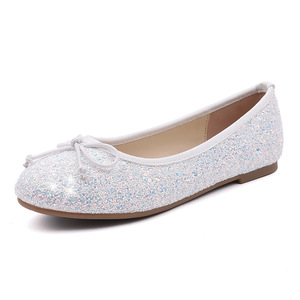 Zapatillas de <span class=keywords><strong>Ballet</strong></span> con Brillantina para Mujer, Color Rosa, con Lazo, Suela Suave, Cómodas, para Fiesta y Baile, Venta al Por Mayor - Product Image 3