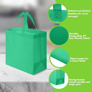 Eco-Friendly Boutique Shopping Grocery Reusable Portable Thickened <b>Tote</b> Green Ultrasonnic Non Woven <b>Bag</b> - Product Image 2