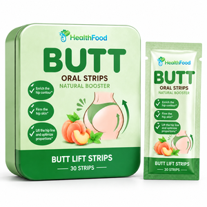 Tiras Orales para Glúteos de Venta Directa de Fábrica con Carbohidratos Totales, Vitaminas, Efecto Estabilizador y Moldeador, Tiras de Disolución Rápida, Suplemento Herbal - Product Image 1