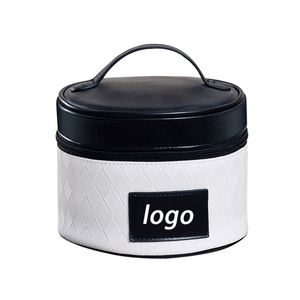 Black Round <b>Vanity</b> <b>Make</b> <b>up</b> Bag Zipper Custom Cosmetic Pouch Bag with Custom logo - Product Image 1