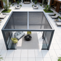 Gazebo motorisé en aluminium résistant aux intempéries avec design évolutif, adapté aux tendances de vie en plein air et aux maisons intelligentes