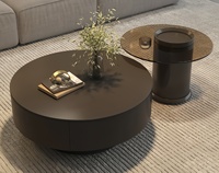 Werkseitig hochwertiger, einfacher und eleganter Couch tisch aus Glas im neuen Stil, runde Form, einfacher und eleganter Couch tisch