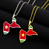 Guadeloupe Carte Caraïbes Cadeaux Décoration Collier Bijoux Accessoire Guadeloupe Drapeau Pendentif Bijoux Métal Souvenir Guadeloupe