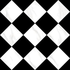 Mosaico de Porcelana Cuadrado Blanco y Negro de 800x800 con Aspecto de Mármol Cortado con Chorro de Agua para Pisos de Centros Comerciales, Alta Resistencia al Desgaste - Product Image 1