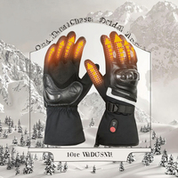 Gants chauffants noirs pour snowboard, respirants, légers, avec doublure, batterie rechargeable 7,4 V, gants électriques imperméables