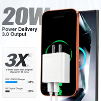 Chargeur rapide OEM 20W PD Type C, faible MOQ 500, emballage personnalisé, adaptateur de charge murale USB double port, prise US