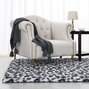 Tappeti in peluche con stampa leopardata moderna Super morbida per la casa - Product Image 3