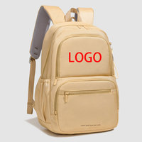 Sac à dos scolaire unisexe KUOBU avec logo personnalisé, design rétro, compartiment pour ordinateur portable 15 pouces, imperméable, fermeture éclair