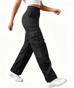 Pantaloni <span class=keywords><strong>Cargo</strong></span> da <span class=keywords><strong>Donna</strong></span> a Vita Alta Elastica, Leggeri, con Gamba Larga, per Escursionismo e Streetwear, con Tasche, Taglie Plus Size - Product Image 4