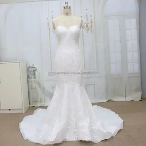 Sweatheart dengan Pola Renda Indah Mermaid Wedding Dress