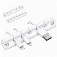 Organisateur de câbles en silicone auto-adhésif, clips de gestion de câbles de bureau, support de câbles pour câble de charge USB, souris, cordon d'alimentation.