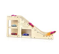 Nouveau produit tendance : Étagère de rangement multifonctionnelle moderne sur pied avec rampe de course en bois pour voitures miniatures pour enfants