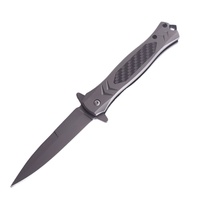 Couteau de poche pliable automatique, manche en fibre de carbone, lame en forme d'épée, EDC, camping en plein air