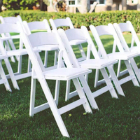 Chaise pliante en résine blanche - Moderne, empilable, en plastique, pour usage extérieur/intérieur, hôpital, salon, mariages, hôtels