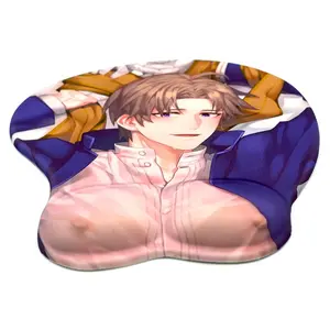 Custom Logo Design Gel Mouse Pad Sexy 3D Anime Male Chest Mouse Pad