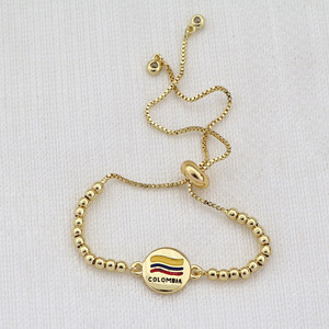 BM1221 Colombia/México Dije <span class=keywords><strong>de</strong></span> esmalte con bandera patriótica y corazón <span class=keywords><strong>de</strong></span> fútbol 2026 para pulsera <span class=keywords><strong>de</strong></span> cadena Bolo con cuentas - Product Image 5