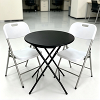 Table pliante portable en plastique, table ronde, tables blanches pour fêtes