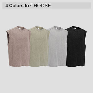 Débardeur Homme Unisexe en Coton Naturel Lavé, Personnalisable avec Logo Imprimé, Style Streetwear, Coupe Oversize Vintage - Product Image 2