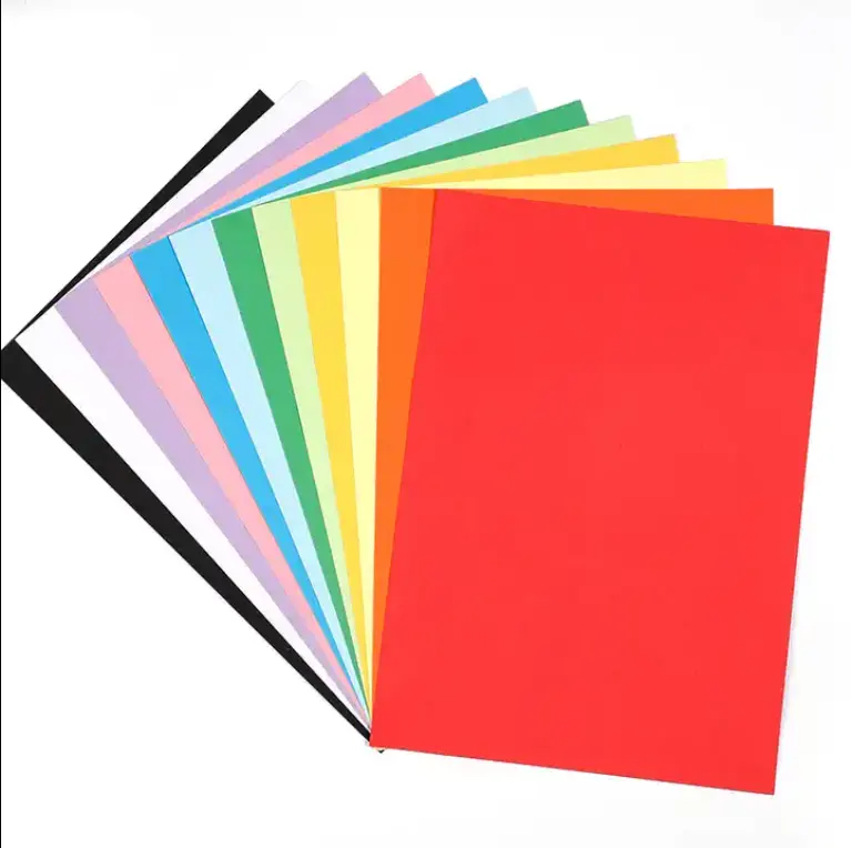 Cheap Direct Sale Bright Children Diy Scrapbook Paper A4 Size Colorful Cardstock Plain Colored Paper