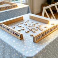 Housse de table de mahjong personnalisée, tissu imprimé sur mesure, bord festonné, pour cadeau et usage familial ou en club
