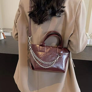 Nuevo bolso bandolera retro para mujer con cadena a la moda, bolso de mano de cuero PU - Product Image 3