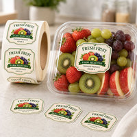 Étiquettes de fruits imprimées sur mesure, autocollantes, imperméables, pour emballage alimentaire, rouleau d'autocollants, étiquettes pour produits biologiques, impression de logo privé