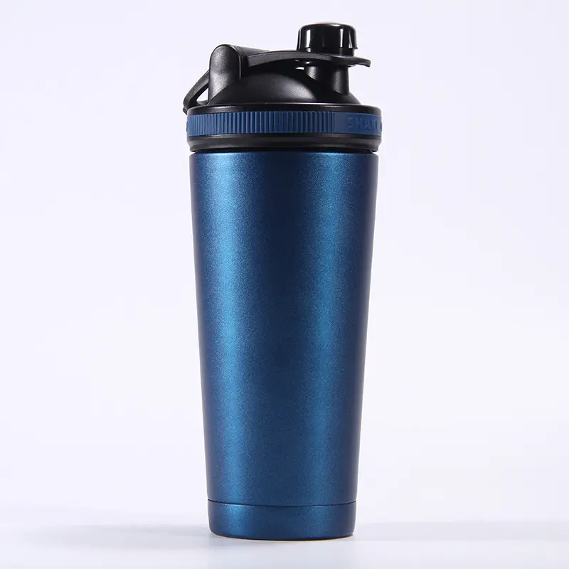 Bouteille shaker de protéines gym fitness en acier inoxydable 17oz 25oz gobelet shaker