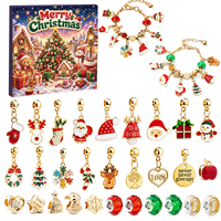 Weihnachts-Adventskalender Charm-Armband Bastelset für Mädchen DIY Santa Schneeflocke Emaille Fantasy-Schmuckset Modisches Kinder-Weihnachtsschmuckset