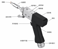 Torche de soudage laser à fibre portative, petite, 4-en-1, accessoires de machine de soudage haute précision