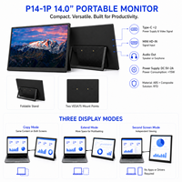 Écran de surveillance de terrain portable 14,0 pouces, double Type-C MINI HD-IN 16:10 pour la production vidéo caméra