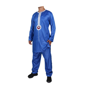 Vêtements islamiques pour hommes, couleurs brillantes, manches longues Kanzu avec pantalon, style décontracté, respirant, pour <span class=keywords><strong>prier</strong></span> - Product Image 2