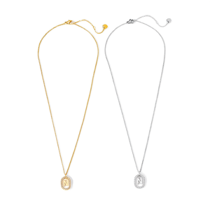 Collana con Ciondolo Lettera N in Acciaio Inossidabile, Oro e Argento, Catena Minimalista a Serpente, Gioiello da Indossare Ogni Giorno, Idea Regalo - Product Image 2