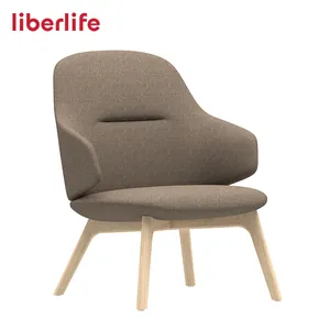 Supplier modern wood frame brown soft cloth velvet fabric chair for dinning living room