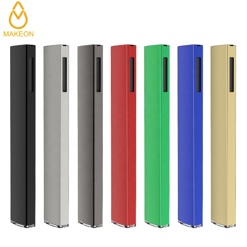 Bar disposable Vape Pen empty Glass Cartridge vaporizer pen 0.5ml flat Atomizer Custom Logo Packaging lighting bottom