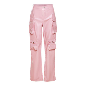 <span class=keywords><strong>Pantaloni</strong></span> Cargo da donna di alta moda <span class=keywords><strong>con</strong></span> tasche <span class=keywords><strong>pantaloni</strong></span> lunghi <span class=keywords><strong>in</strong></span> <span class=keywords><strong>pelle</strong></span> sintetica di nuovo Design <span class=keywords><strong>pantaloni</strong></span> larghi per ragazze 2025 - Product Image 6