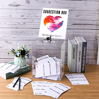 Boîte à dons personnalisée verrouillable en acrylique grand format avec porte-panneau, urne à suggestions et à votes pour collectes caritatives et tombolas