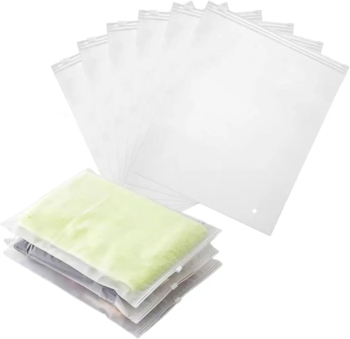 CTCX Zip Plastic Clothing Ldpe Clear Pvc Zipper Ziplock Bags Waterproof Custom Size Logo Frost Zipper Poly Bag