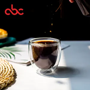 Oem Custom Heat Resistant High Borosilicate Tea Wine Double Walled Glass Coffee Cups