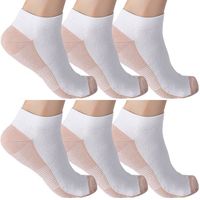 Chaussettes de compression unisexes en fibre de cuivre, chaussettes courtes, tailles S/M/L/XL, pour le sport et le quotidien, antibactériennes, avec logo