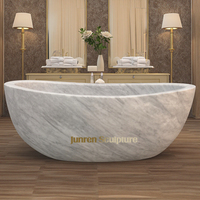 Baignoire en marbre blanc de Carrare personnalisée mobilier en marbre moderne baignoire autoportante maison hôtel baignoire en pierre naturelle