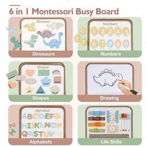 Libro de Actividades Montessori de Fieltro de 8 Páginas con Diseño de Dinosaurios, Juguete Educativo Preescolar, Regalo para Niños y Niñas - Product Image 2